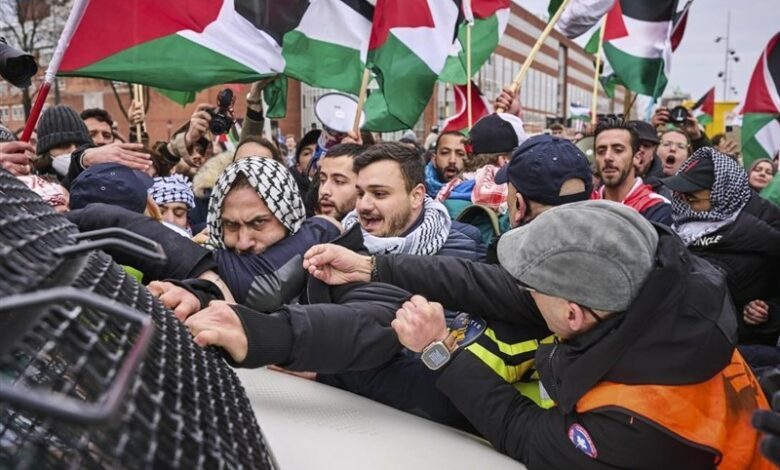 Siyonist rejimin başkanının Hollanda’daki varlığıyla eş zamanlı İsrail karşıtı protestolar