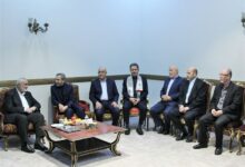 Filistin direniş gruplarının liderlerinin Ali Bagheri ile görüşmesi